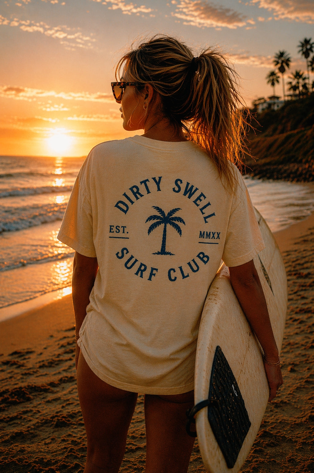 Dirty Swell Surf Club White Tee